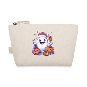 Cadeau d’Halloween fantôme avec décoration de chapeau de Noël - Trousse biologique - nature - Devant