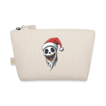 Halloween Gift Ghost with Christmas Hat Decoration - Organic Pouch - nature - Front