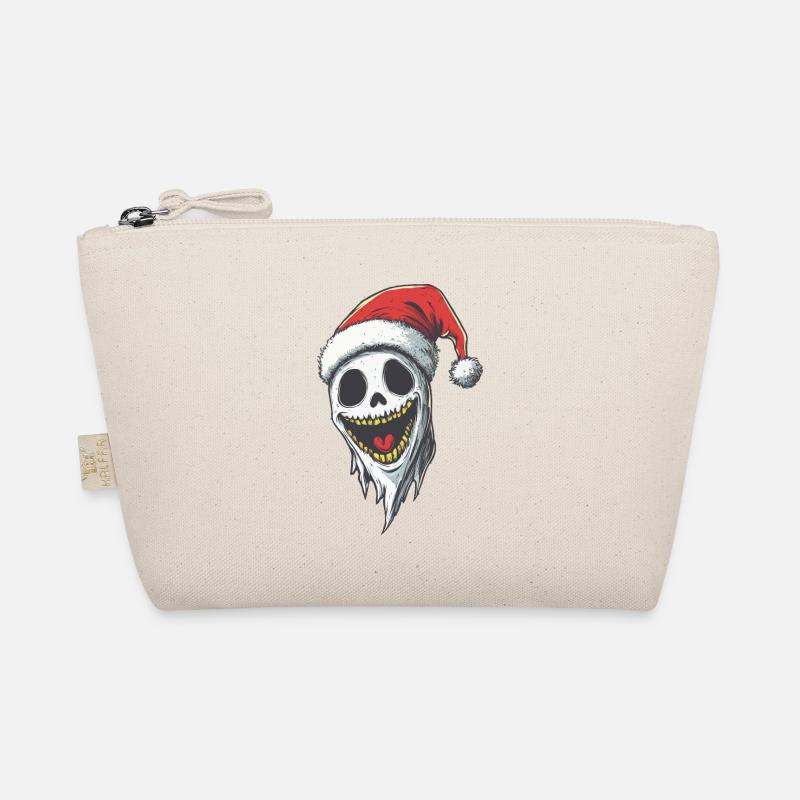 Halloween Gift Ghost with Christmas Hat Decoration Organic Pouch