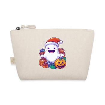 Cadeau d’Halloween fantôme avec décoration de chapeau de Noël - Trousse biologique - nature - Devant