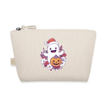Cadeau d’Halloween fantôme avec décoration de chapeau de Noël - Trousse biologique - nature - Devant