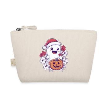 Halloween Gift Ghost with Christmas Hat Decoration - Organic Pouch - nature - Front