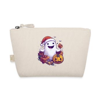 Cadeau d’Halloween fantôme avec décoration de chapeau de Noël - Trousse biologique - nature - Devant