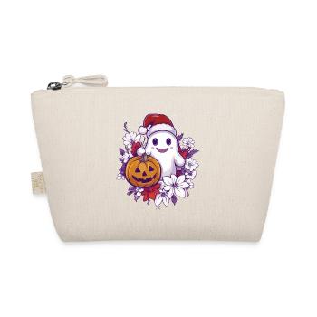 Halloween Gift Ghost with Christmas Hat Decoration - Organic Pouch - nature - Front