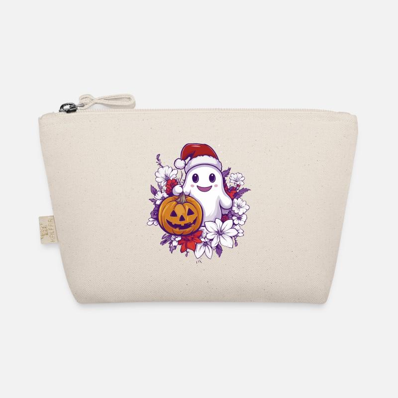 Halloween Geschenk Geist mit Weihnachtsmütze Deko Bio-Täschchen
