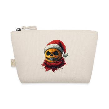 Halloween Gift Pumpkin with Santa Hat Decoration - Organic Pouch - nature - Front