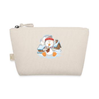 Cozy penguin with hot chocolate in the - Organic Pouch - nature - Front
