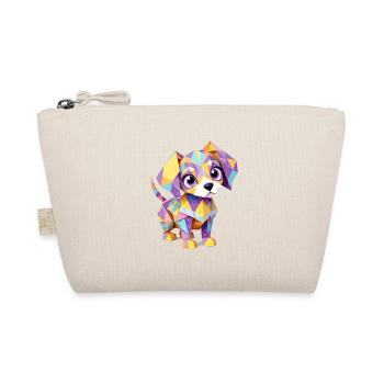 Puppy Playful Adorable Fun Animal Colorful Cute - Organic Pouch - nature - Front