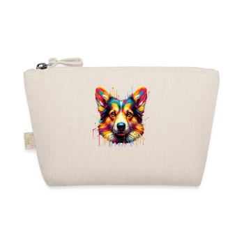 Splash Art Strickjacke Welsh Corgi Papa Corgis - Bio-Täschchen - Natur - Vorne