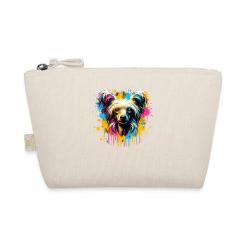 Splash Art Chinese Crested Dog Crestie - Organic Pouch - nature - Front