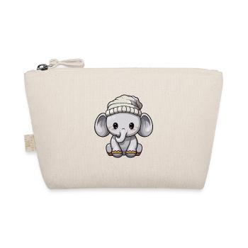 Elefant Winter Tier Baby Comic - Bio-Täschchen - Natur - Vorne