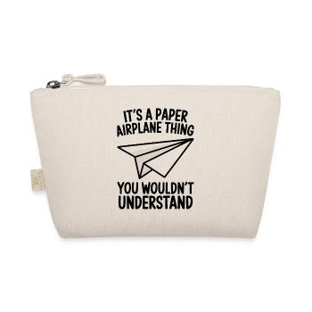 Papierflieger Spruch Witz Papierflugzeug Geschenk - Bio-Täschchen - Natur - Vorne