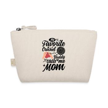 My Favorite Crochet Buddy calls me Mom Crocheting - Bio-Täschchen - Natur - Vorne