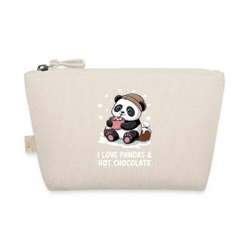 I love pandas and hot chocolate cute - Organic Pouch - nature - Front