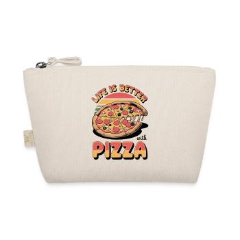 Life is better with pizza - Organic Pouch - nature - Front