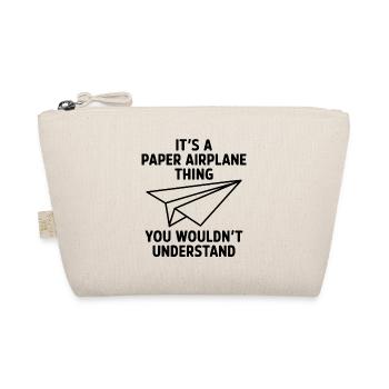Papierflieger Spruch Witz Papierflugzeug Geschenk - Bio-Täschchen - Natur - Vorne