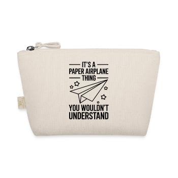 Papierflieger Spruch Witz Papierflugzeug Geschenk - Bio-Täschchen - Natur - Vorne