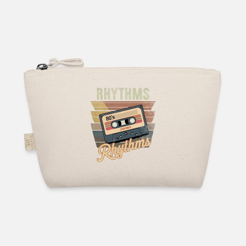 80er Jahre Rhythmus Kassette - Bio-Täschchen - Natur