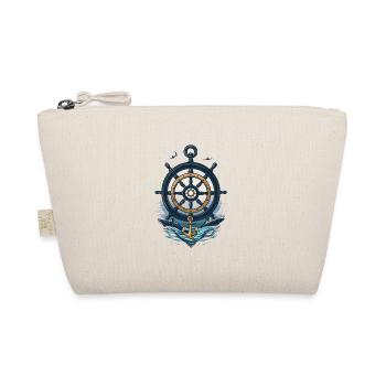 Captain Steering Wheel and Anchor Adventure - Organic Pouch - nature - Front