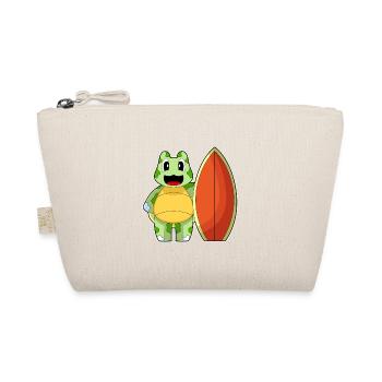 Turtle Surfing Surfboard Summer - Organic Pouch - nature - Front