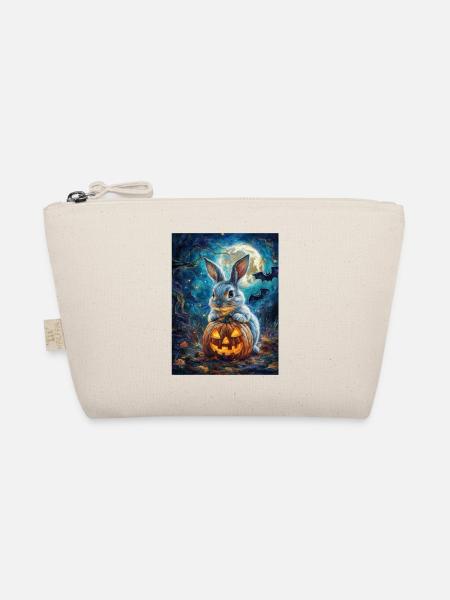 Halloween Hase Geschenk Frauen Männer Kinder Deko - Bio-Täschchen - Natur