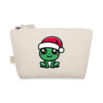 Weihnachten Frosch - Bio-Täschchen - Natur - Vorne