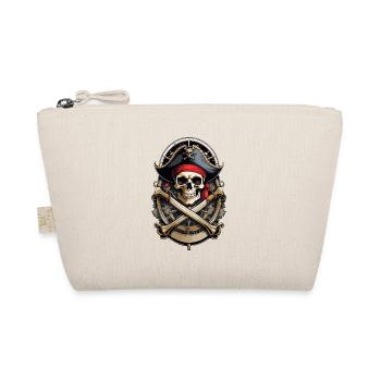 Piratenflaggen Skull Jolly Roger Pirat Kostüm - Bio-Täschchen - Natur - Vorne