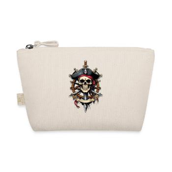 Piratenflaggen Skull Jolly Roger Pirat Kostüm - Bio-Täschchen - Natur - Vorne