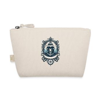 Pirate Adventure Sailing Ship Skull - Organic Pouch - nature - Front