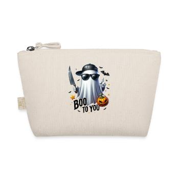 Halloween Partner Look Boo to You Ghost Design - Organic Pouch - nature - Front