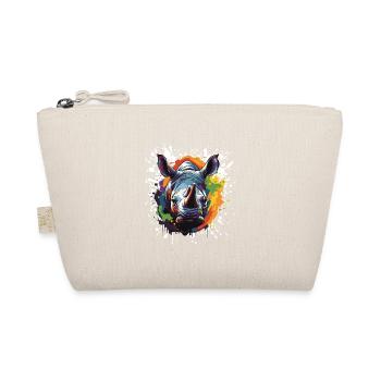 Rhino Head Portrait Pop Art - Organic Pouch - nature - Front