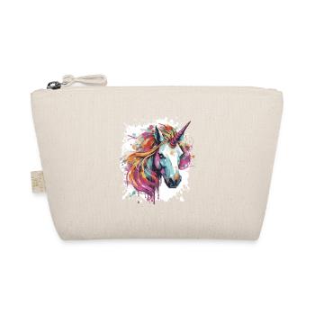 Unicorn Head Portrait Pop Art - Organic Pouch - nature - Front
