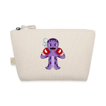 Krake Boxer Boxhandschuhe Boxen - Bio-Täschchen - Natur - Vorne