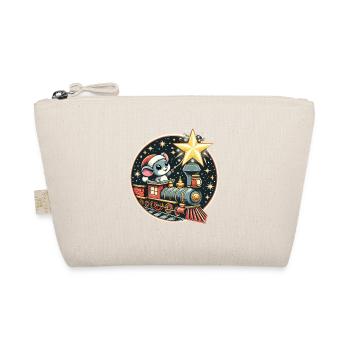 Christmas Model Train Mouse Star Kids Cute - Organic Pouch - nature - Front