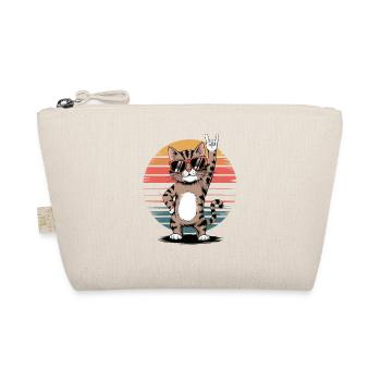 Cool cat with sunglasses rocks the retro look - Organic Pouch - nature - Front