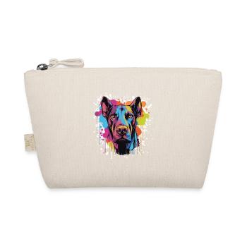 Doberman Dog Head Portrait Pop Art - Organic Pouch - nature - Front