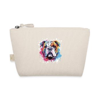 Bulldog Dog Head Portrait Pop Art - Organic Pouch - nature - Front