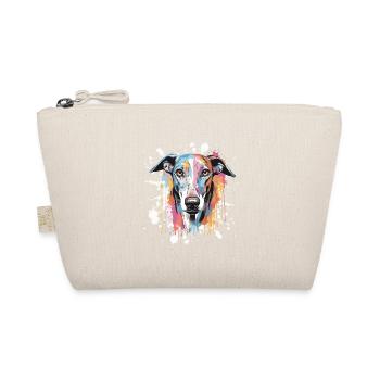 Greyhound Hund Kopf Porträt Pop Art - Bio-Täschchen - Natur - Vorne