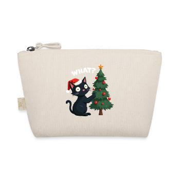 Cat What? Funny Christmas Tree for Cat Lovers - Organic Pouch - nature - Front