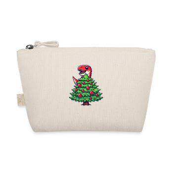 Cute Comic T-Rex Christmas - Organic Pouch - nature - Front