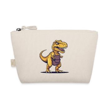 Humorous dinosaur with apron - Organic Pouch - nature - Front