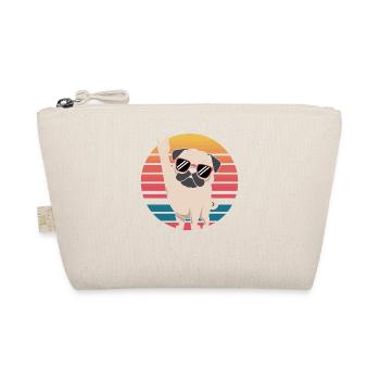 Retro Pug with sunglasses rocks the stage - Organic Pouch - nature - Front