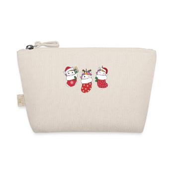 Mignons licornes en chaussettes de Noël pour Noël - Trousse biologique - nature - Devant