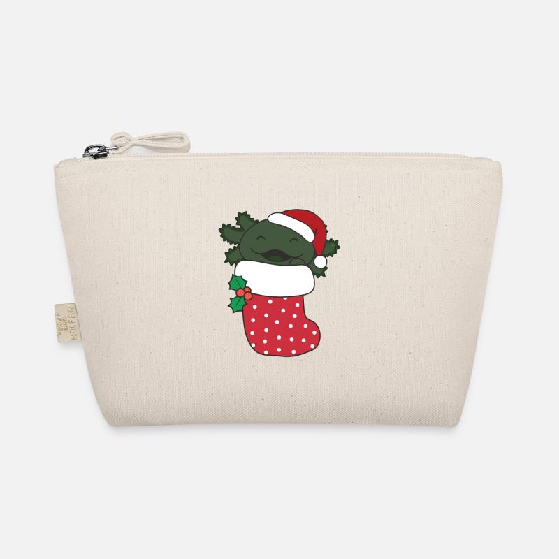 Cute Axolotls in Christmas Socks for Christmas Organic Pouch