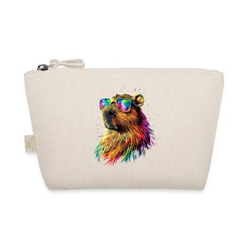 Capybara Sunglasses Colorful Popart Capybara - Organic Pouch - nature - Front