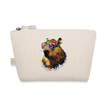 Capybara Sunglasses Colorful Popart Capybara - Organic Pouch - nature - Front