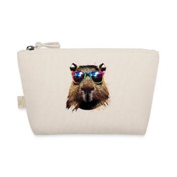 Capybara Sunglasses Colorful Popart Capybara - Organic Pouch - nature - Front