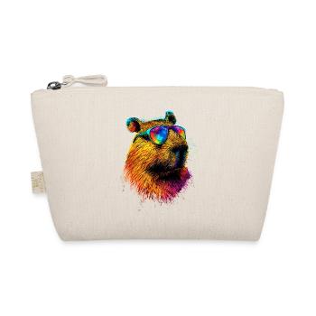 Capybara Sunglasses Colorful Popart Capybara - Organic Pouch - nature - Front