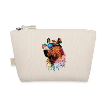 Capybara Sunglasses Colorful Popart Capybara - Organic Pouch - nature - Front