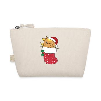 Mignon dragon en chaussette de Noël pour Noël - Trousse biologique - nature - Devant